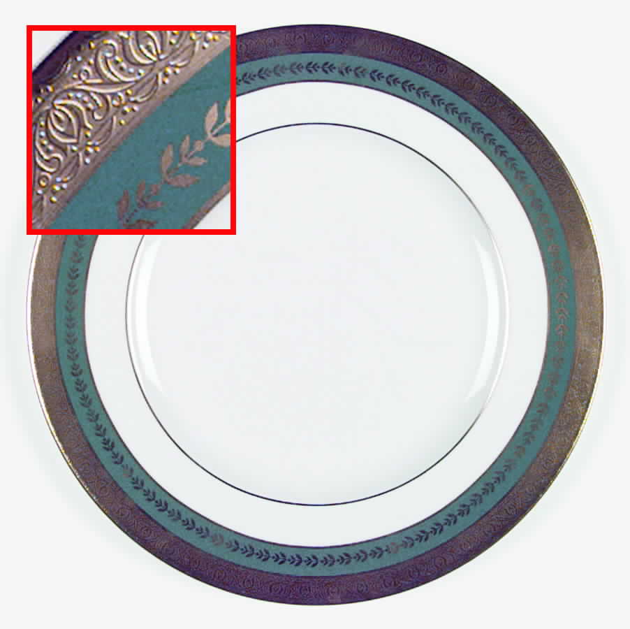 Imperial Gold (Dark Green and Gold) Dinner Plate by Minton-1