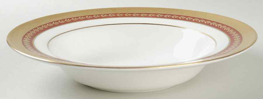 Imperial Gold (Red and Gold) Large Rim Soup Bowl by Minton-1