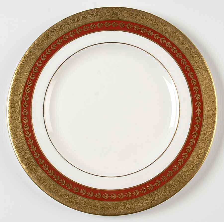 Imperial Gold (Red and Gold) Salad Plate by Minton-1