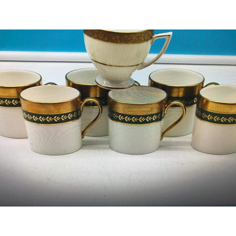 Imperial Gold Cobalt & Gold Flat Demitasse Cup & Saucer Set by Minton-1