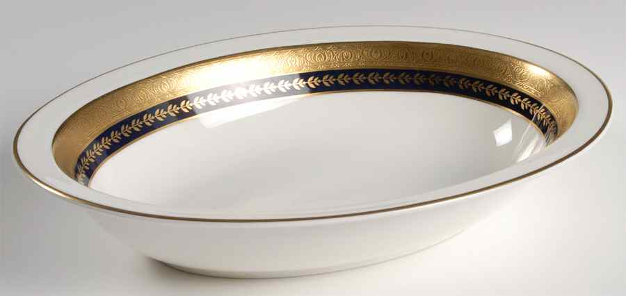Imperial Gold Cobalt & Gold 10" Oval Vegetable Bowl by Minton-1