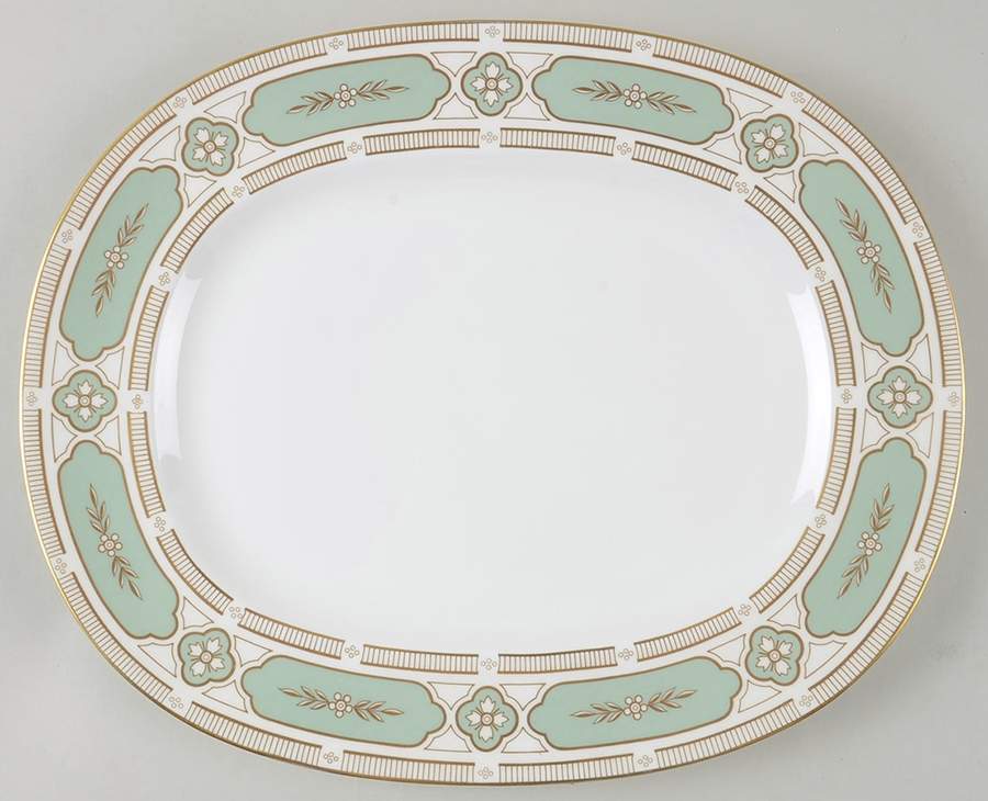 Imperial Jade 14" Oval Serving Platter by Minton-1
