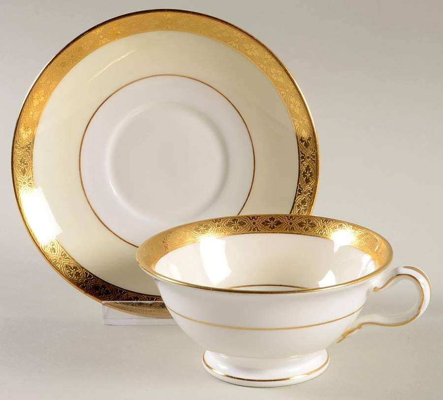 Imperial Footed Cup & Saucer Set by Minton-1