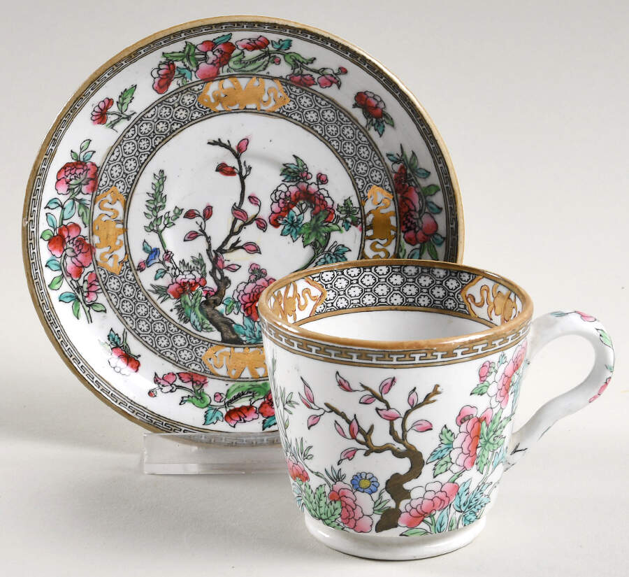 Indian Tree (Smooth) Flat Demitasse Cup & Saucer Set by Minton-1