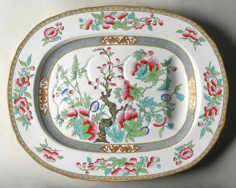Indian Tree (Smooth) 21" Oval Serving Platter by Minton-1