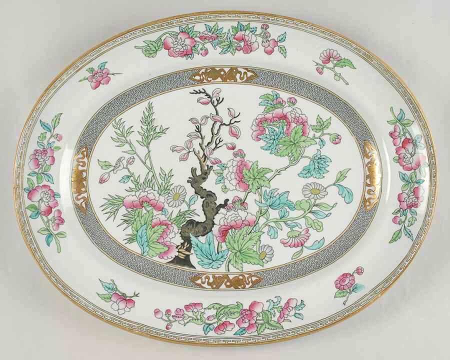 Indian Tree (Smooth) 15" Oval Serving Platter by Minton-1