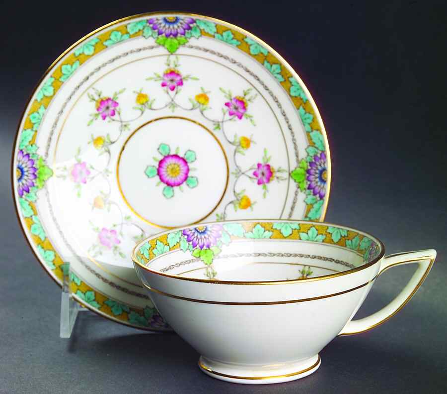 Iolanthe Footed Cup & Saucer Set by Minton-1