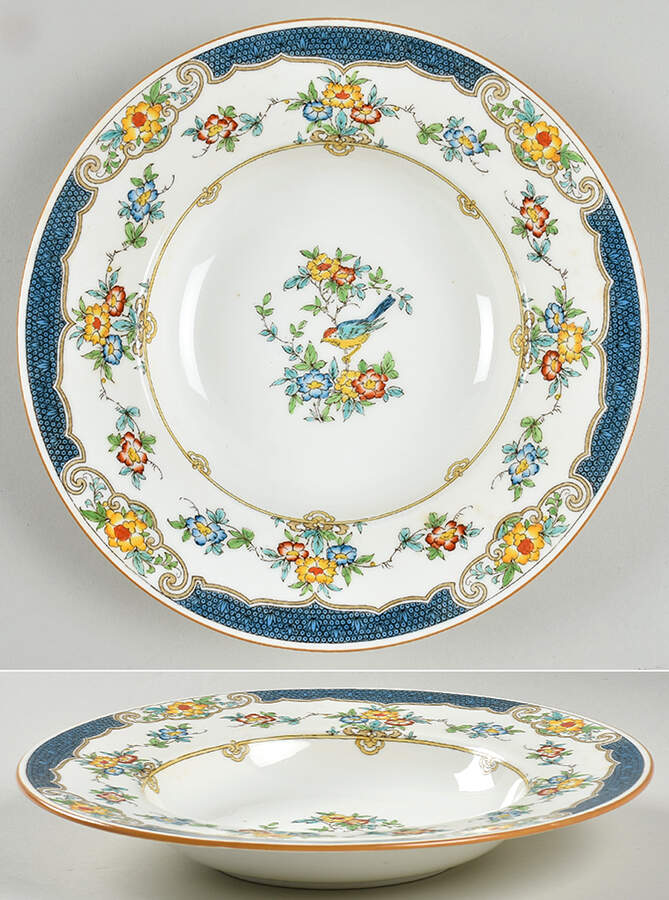 Isis Blue Large Rim Soup Bowl by Minton-1
