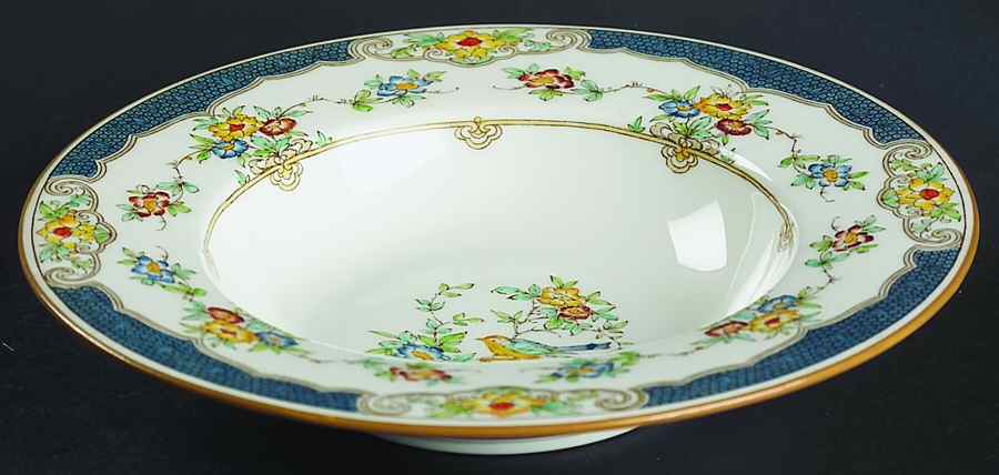 Isis Blue Rim Soup Bowl by Minton-1