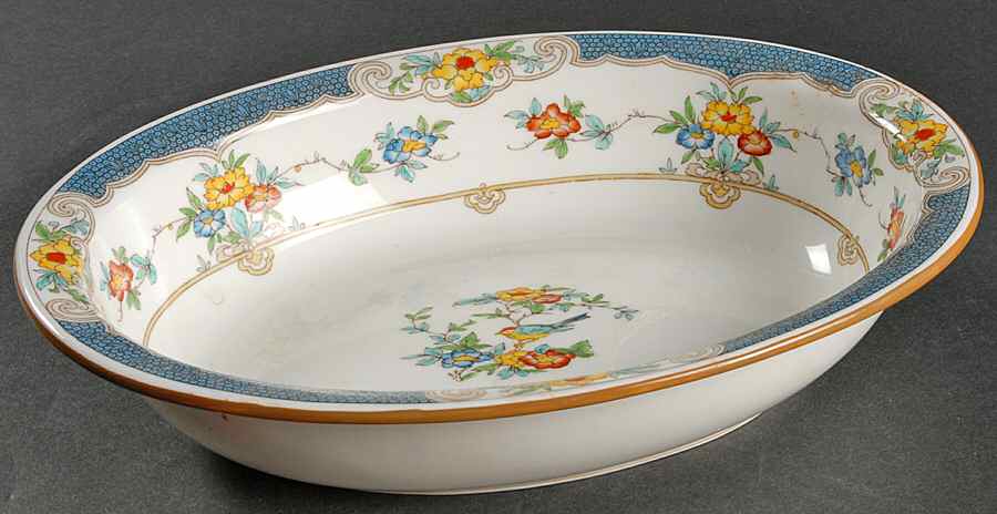 Isis Blue 9" Oval Vegetable Bowl by Minton-1