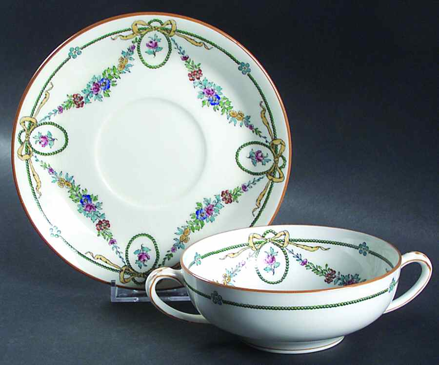 Ivanhoe Flat Cream Soup Bowl & Saucer Set by Minton-1