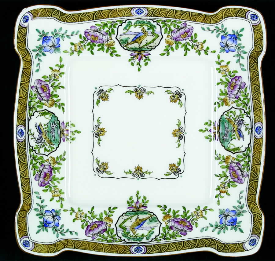 Japonica Square Cake Plate by Minton-1