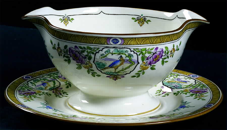Japonica Gravy Boat with Attached Underplate by Minton-1