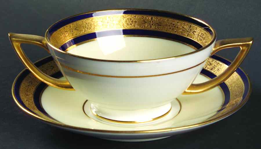 K163 Footed Bouillon Cup & Saucer by Minton-1