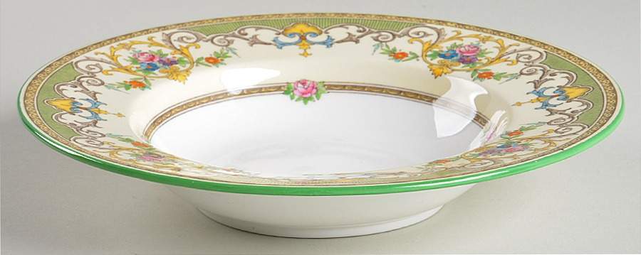 Kenora Green Rim Soup Bowl by Minton-1