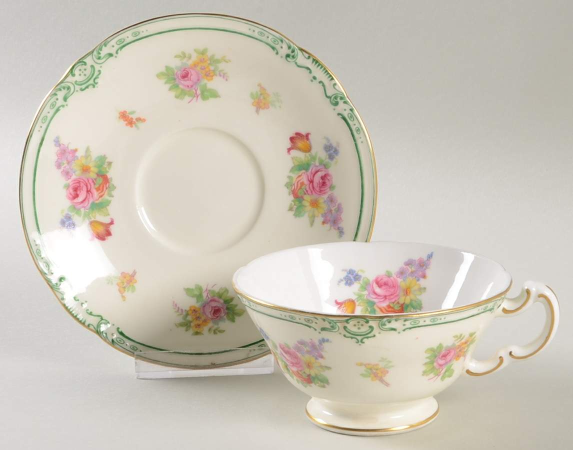 Lady Claire Footed Cup & Saucer Set by Minton-1