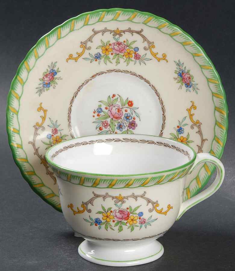 Lady Hamilton Footed Cup & Saucer Set by Minton-1
