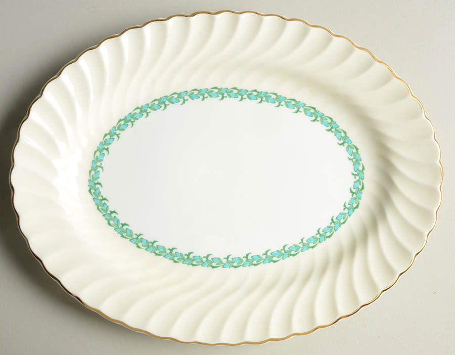 Lady Rodney (Cream Rim) 10" Oval Serving Platter by Minton-1