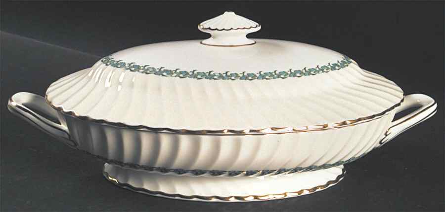Lady Rodney (Cream Rim) Oval Covered Vegetable by Minton-1