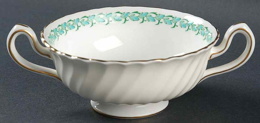 Lady Rodney (Cream Rim) Footed Cream Soup Bowl by Minton-1