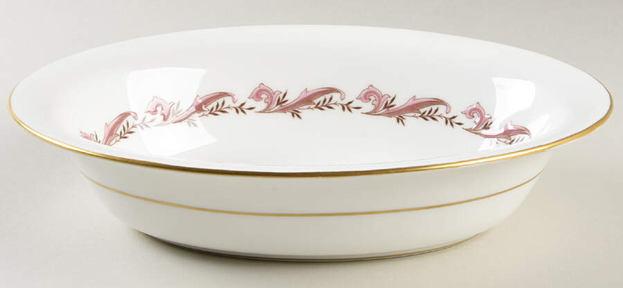 Laurentian Pink 10" Oval Vegetable Bowl by Minton-1