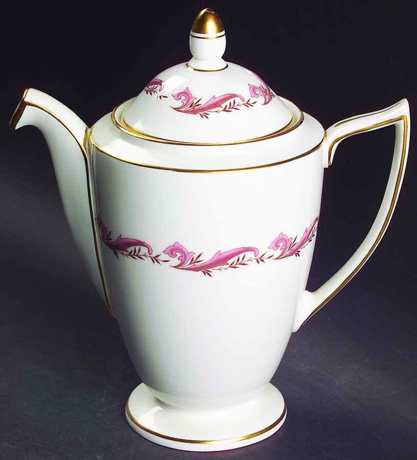 Laurentian Pink Coffee Pot & Lid by Minton-1