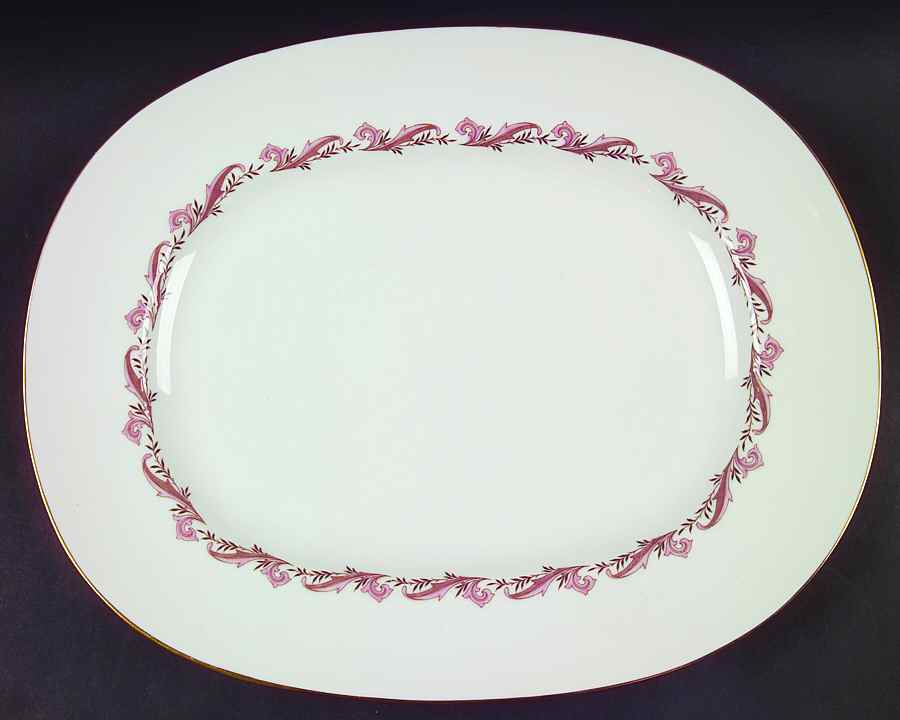Laurentian Pink 15" Oval Serving Platter by Minton-1