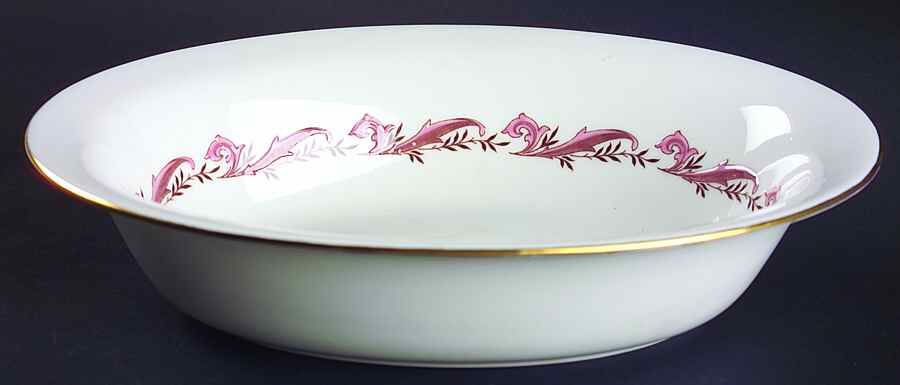 Laurentian Pink 10" Oval Vegetable Bowl by Minton-1