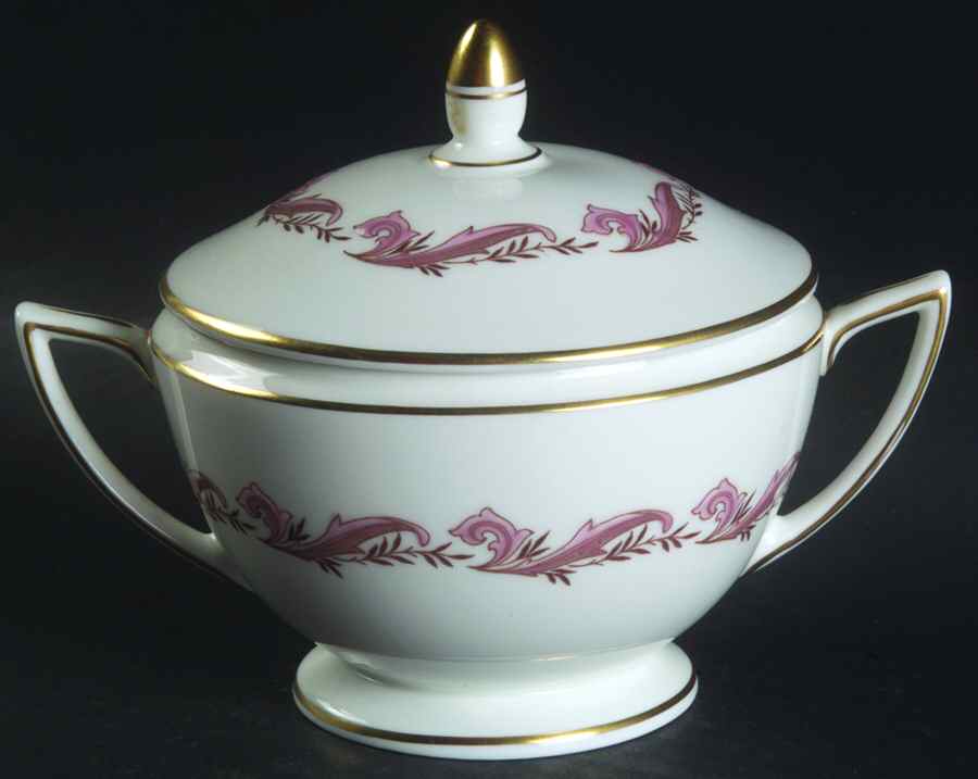 Laurentian Pink Sugar Bowl & Lid by Minton-1