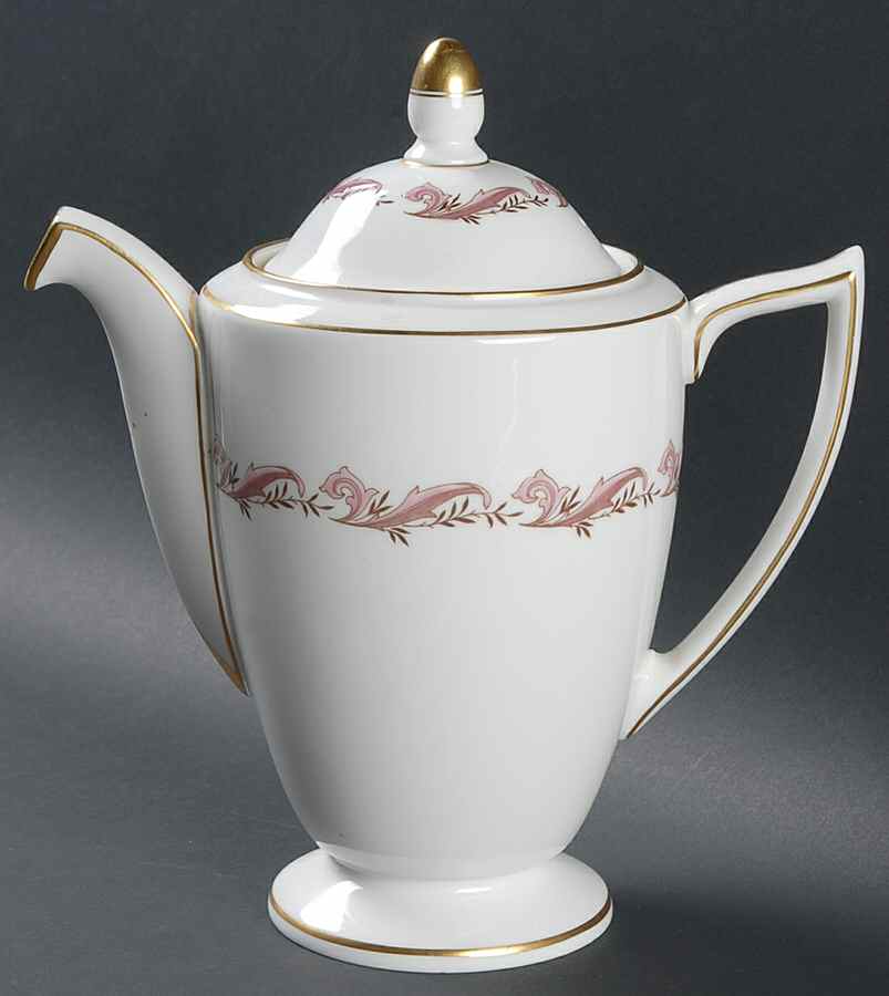 Laurentian Pink Coffee Pot & Lid by Minton-1
