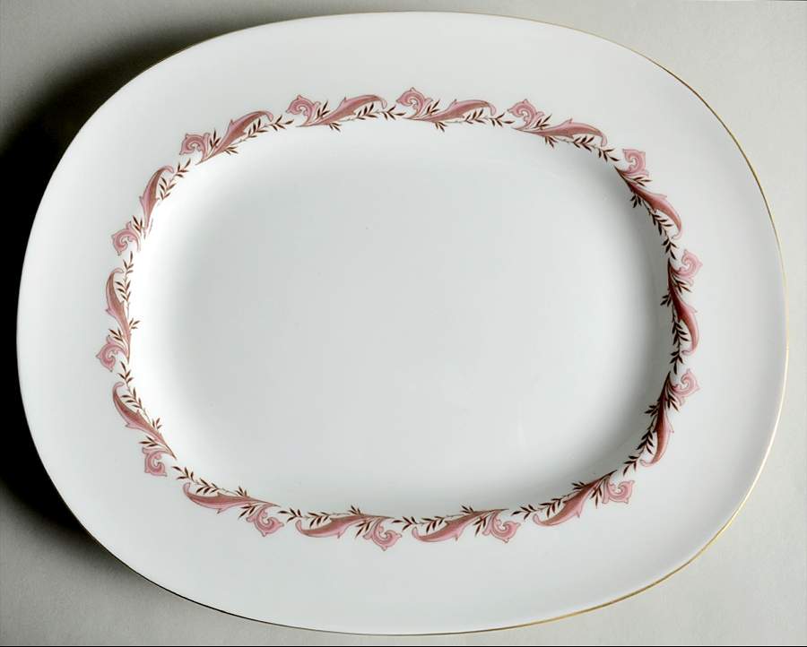 Laurentian Pink 13" Oval Serving Platter by Minton-1
