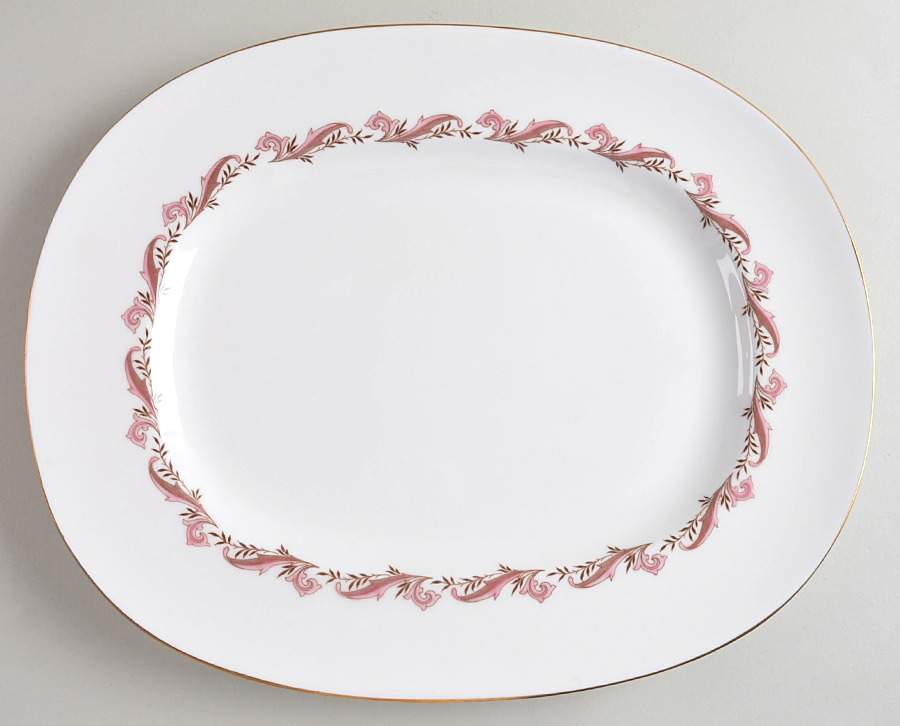 Laurentian Pink 14" Oval Serving Platter by Minton-1
