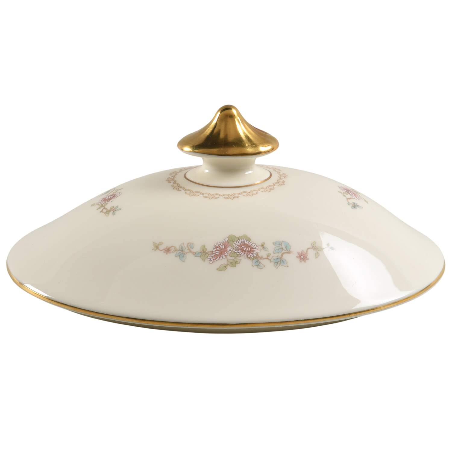 Legacy (Pink Flowers) Lid for Oval Vegetable by Minton-1