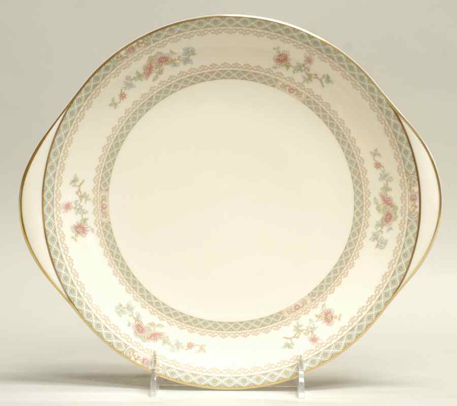 Legacy (Pink Flowers) Handled Cake Plate by Minton-1