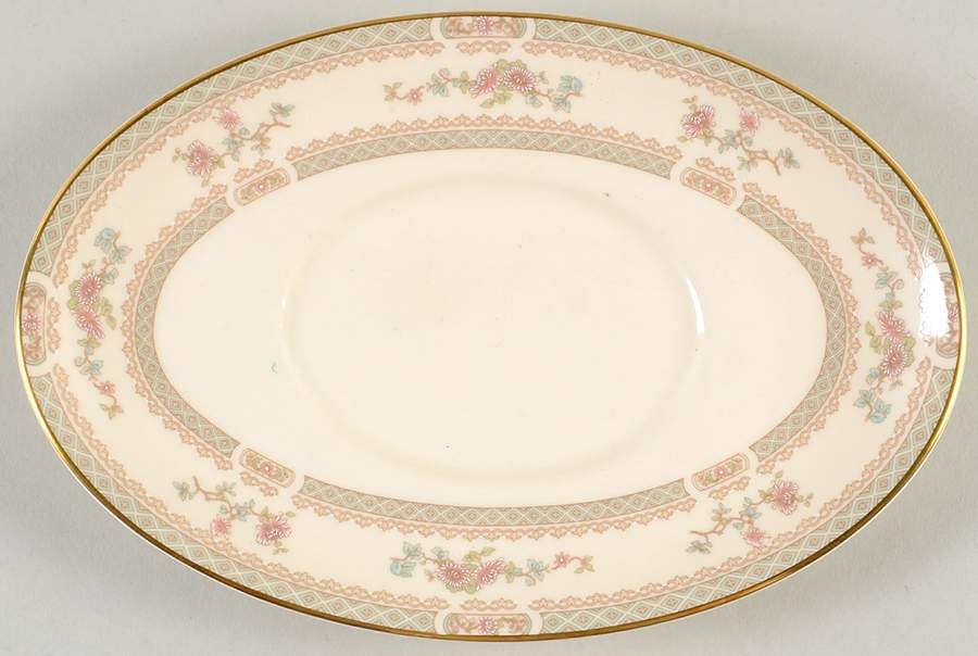Legacy (Pink Flowers) Underplate for Gravy Boat by Minton-1
