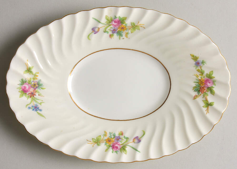 Lorraine (#S561, Cream Border) Underplate for Gravy Boat by Minton-1