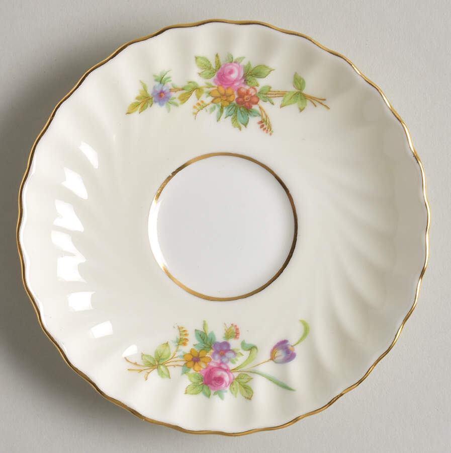 Lorraine (#S561, Cream Border) Saucer for Demitasse Cup by Minton-1