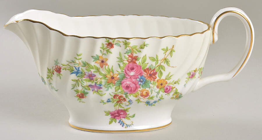 Lorraine (#S561, Cream Border) Gravy Boat by Minton-1