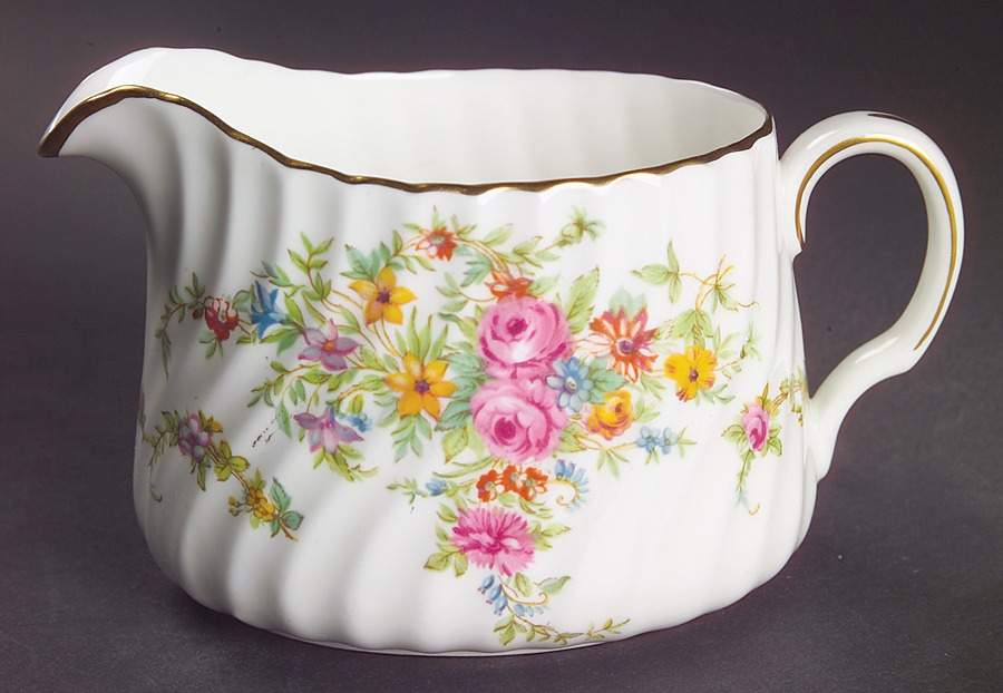 Lorraine (#S560, White Border) Creamer by Minton-1