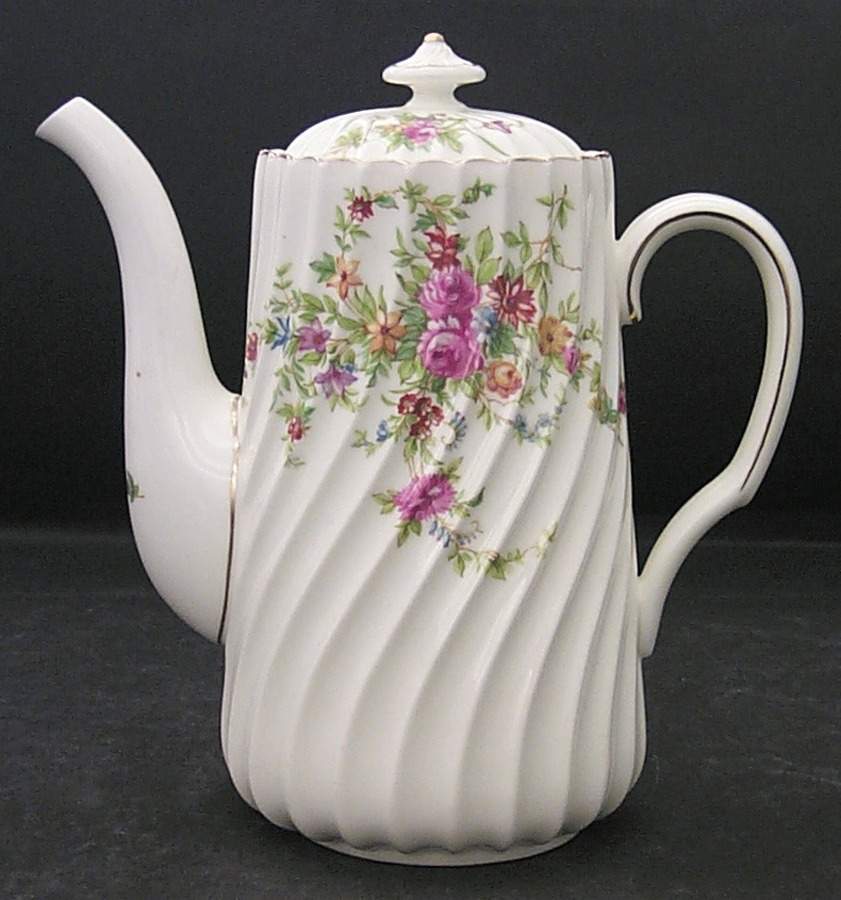 Lorraine (#S560, White Border) Coffee Pot & Lid by Minton-1