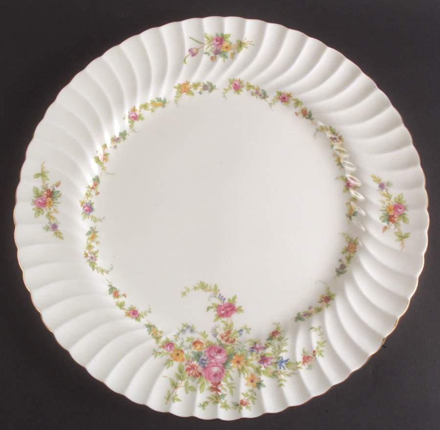 Lorraine (#S560, White Border) 15" Chop Plate (Round Platter) by Minton-1