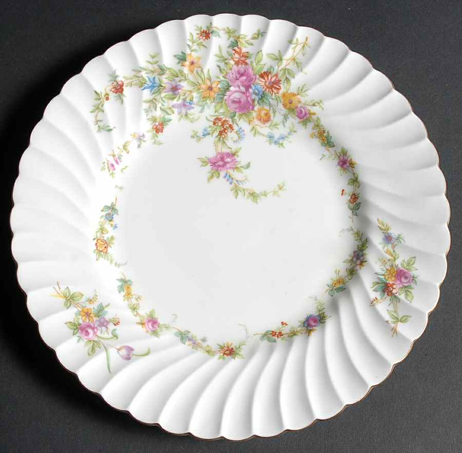 Lorraine (#S560, White Border) Luncheon Plate by Minton-1