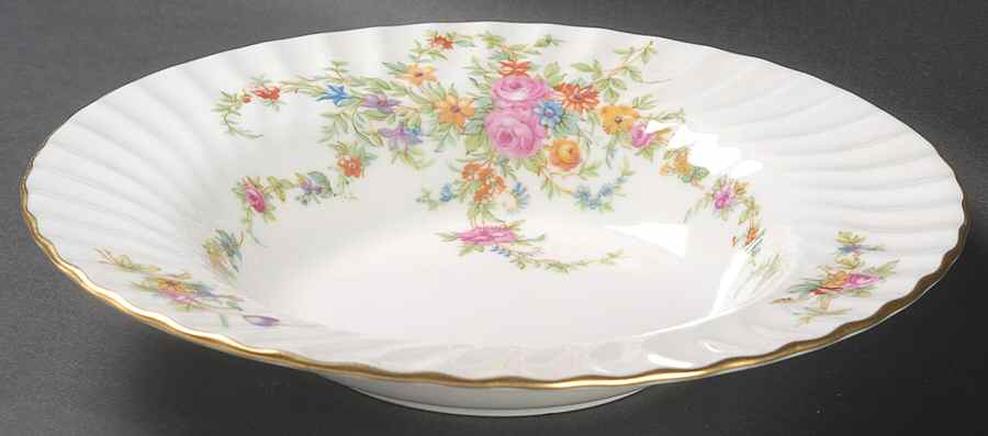 Lorraine (#S560, White Border) Large Rim Soup Bowl by Minton-1
