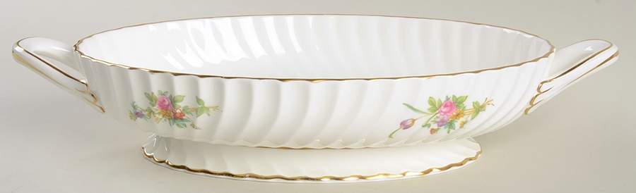 Lorraine (#S560, White Border) Oval Vegetable No Lid by Minton-1