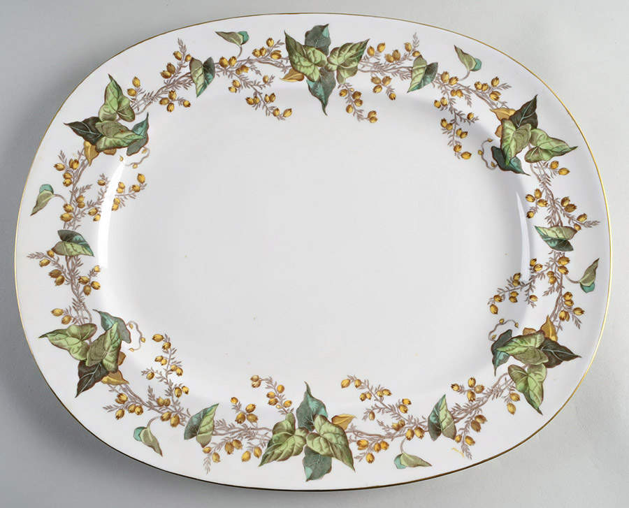 Lothian (Wreath Backstamp) 16" Oval Serving Platter by Minton-1