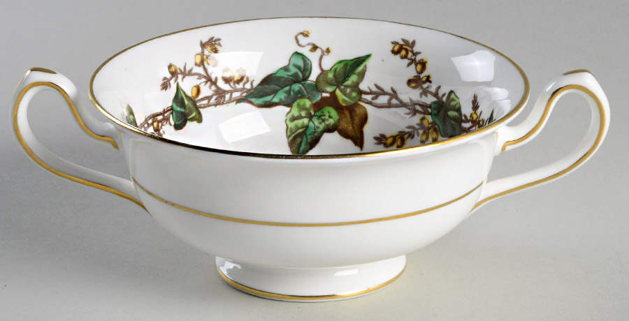 Lothian (Wreath Backstamp) Footed Cream Soup Bowl by Minton-1