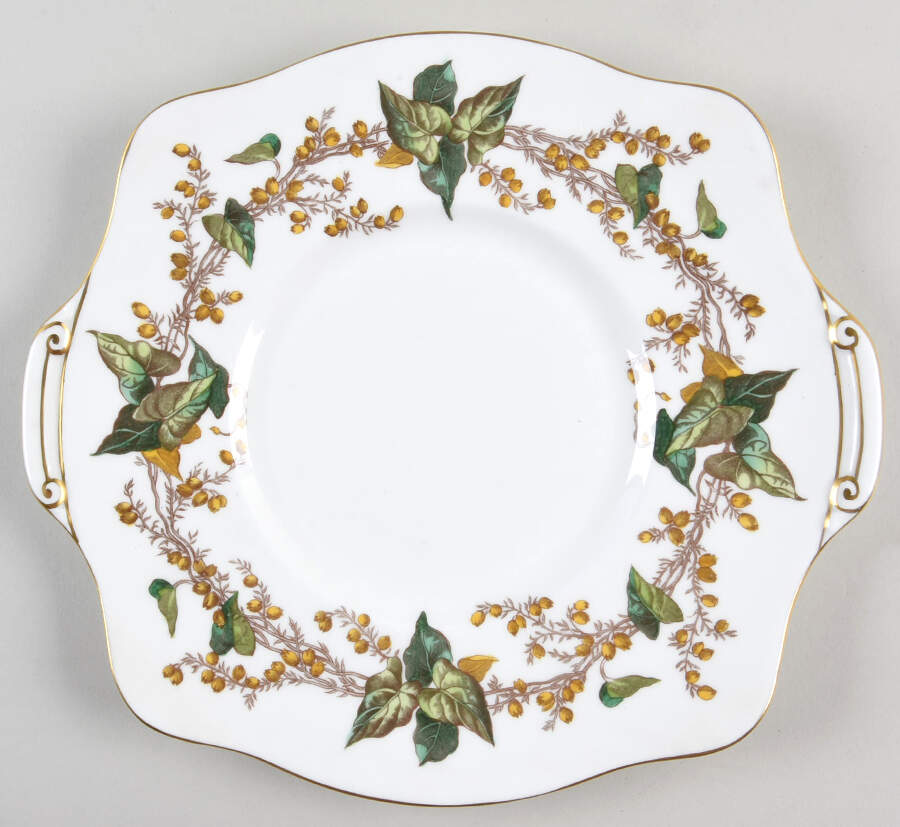 Lothian (Wreath Backstamp) Square Handled Cake Plate by Minton-1
