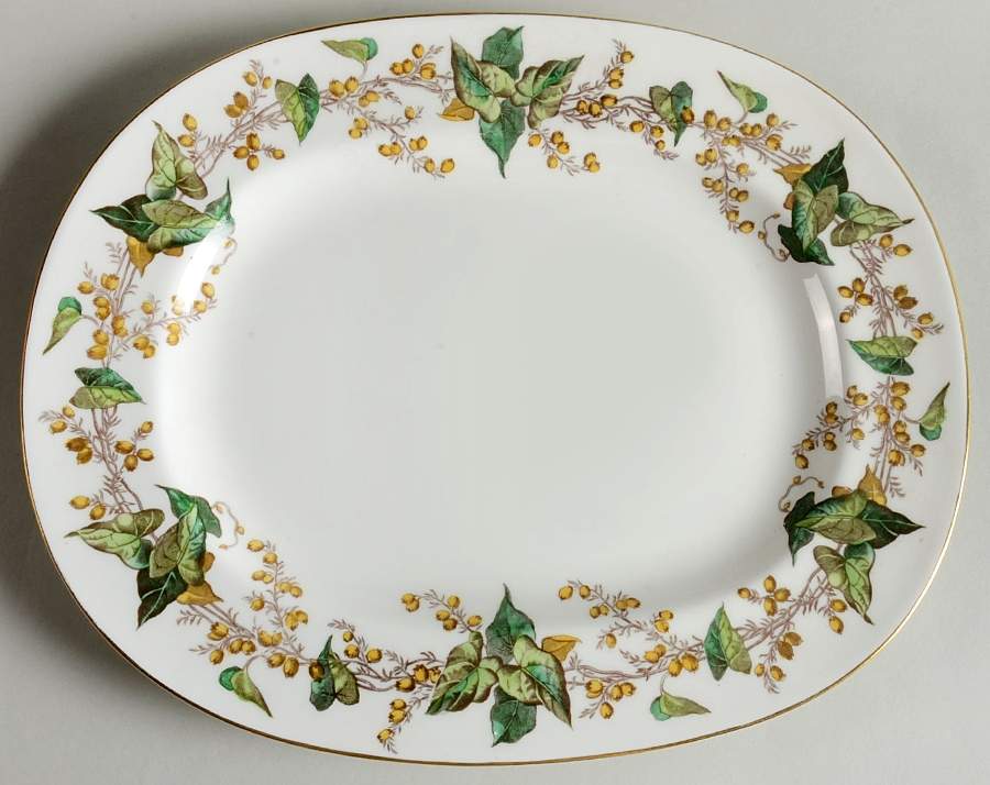 Lothian (Wreath Backstamp) 13" Oval Serving Platter by Minton-1