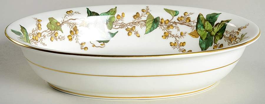 Lothian (Wreath Backstamp) 10" Oval Vegetable Bowl by Minton-1