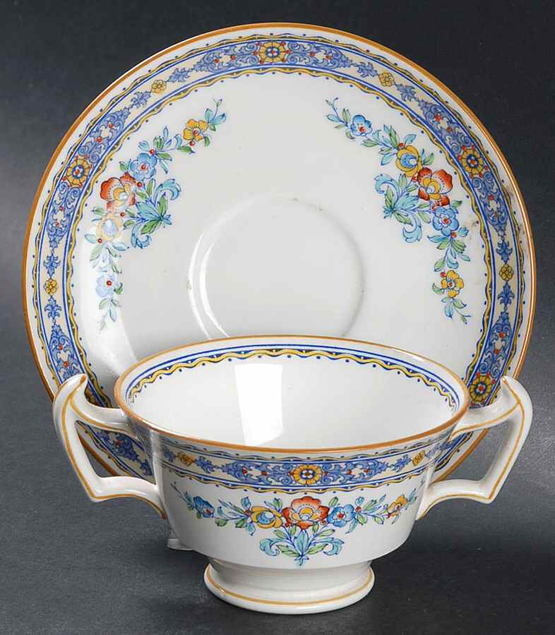 Luxor Footed Bouillon Cup & Saucer by Minton-1